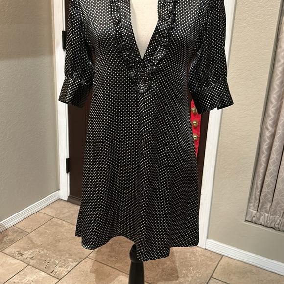 Sanctuary 100% Silk Polka Dot Mini Dress - Picture 3 of 12